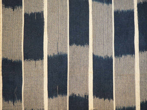 ナイジェリア ヨルバ族の絣布 (Nigeria Yorba Ikat Indigo Textile)　送料無料